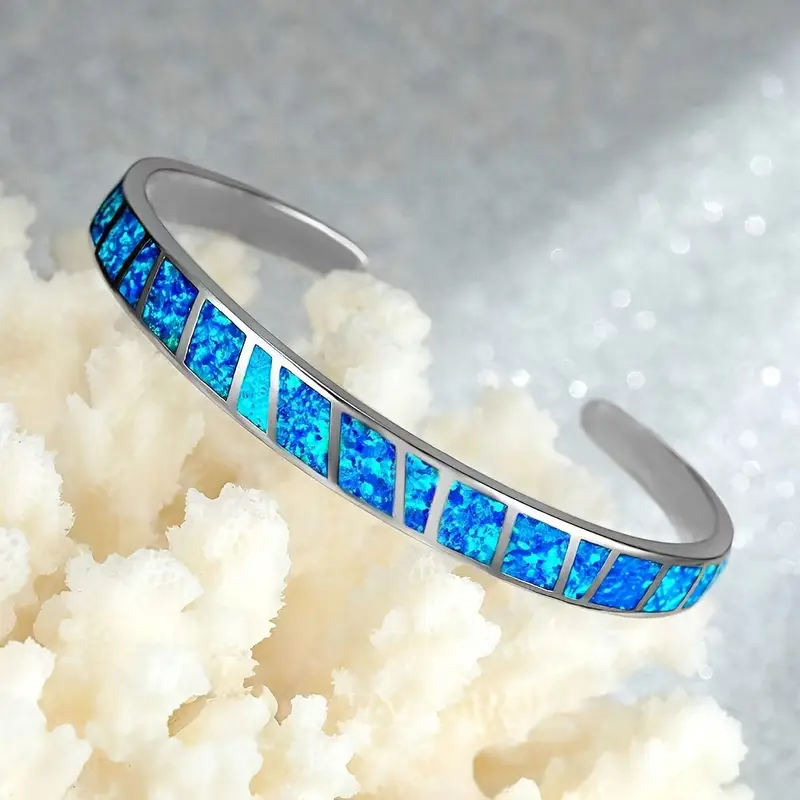 Blue Opal Open Bracelet