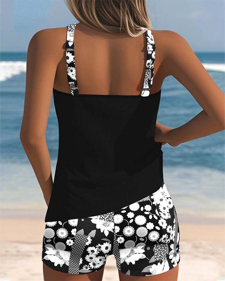 SABRINA | Two-piece swimsuit with a relaxed fit and floral beach style