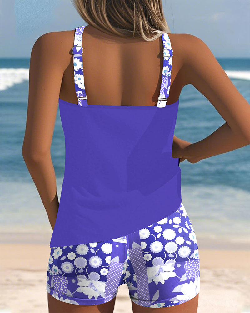 SABRINA | Two-piece swimsuit with a relaxed fit and floral beach style
