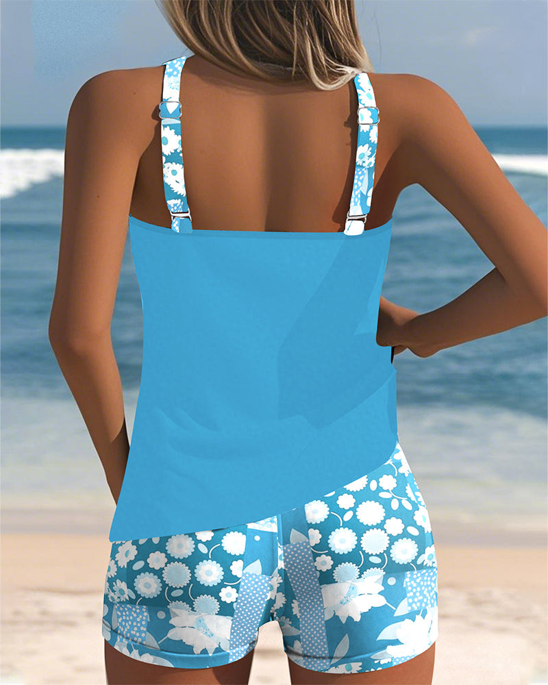 SABRINA | Two-piece swimsuit with a relaxed fit and floral beach style