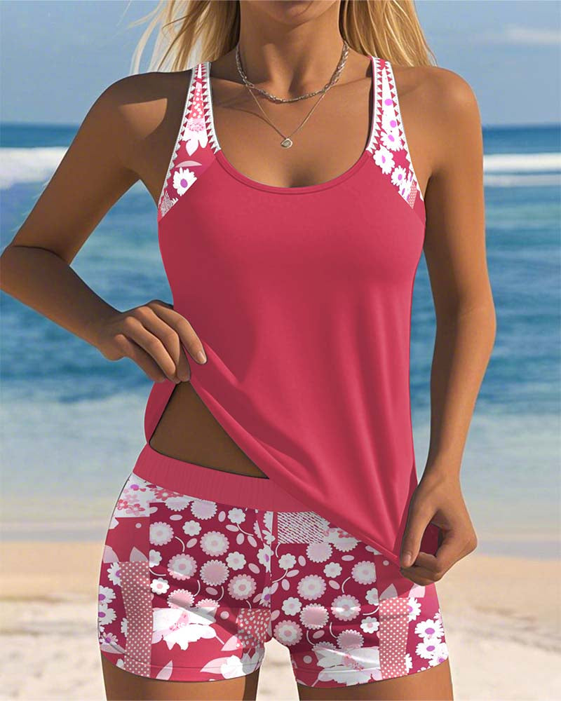 SABRINA | Two-piece swimsuit with a relaxed fit and floral beach style