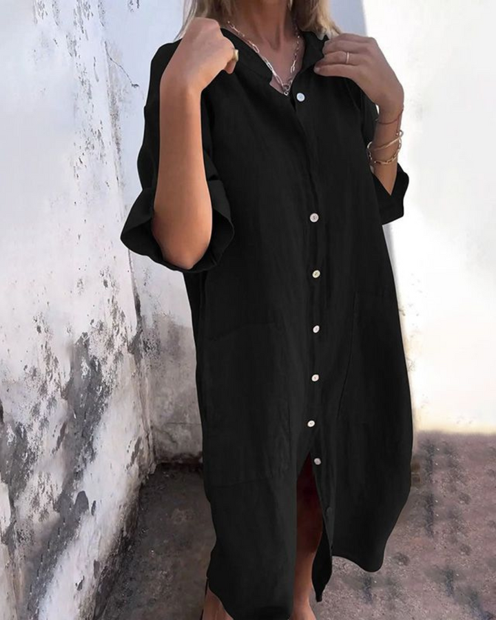 Melanie   | Casual ankle-length Ibiza-style shirt dress
