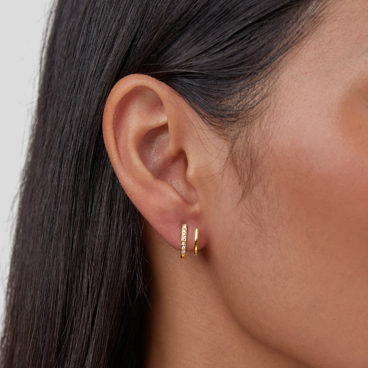 18K Gold Earrings with Grip Crystals