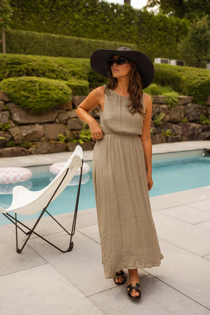 Sarah | The summer dress in elegant khaki