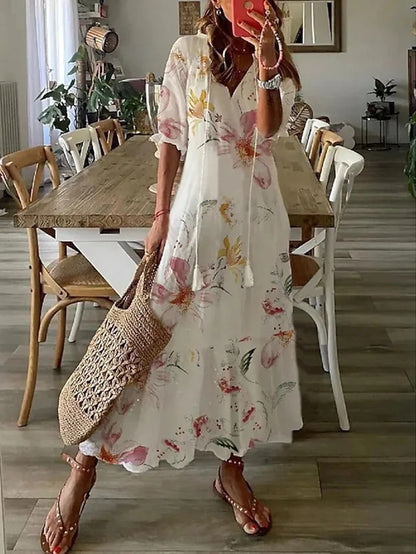 Elise   | Boho Dress with Belly Coverage